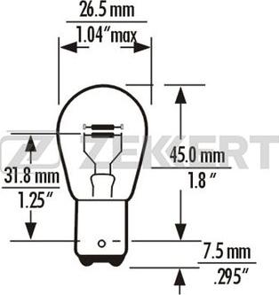Zekkert LP-1089 - Bulb, brake / tail light autospares.lv