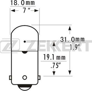 Zekkert LP-1034 - Bulb, licence plate light autospares.lv