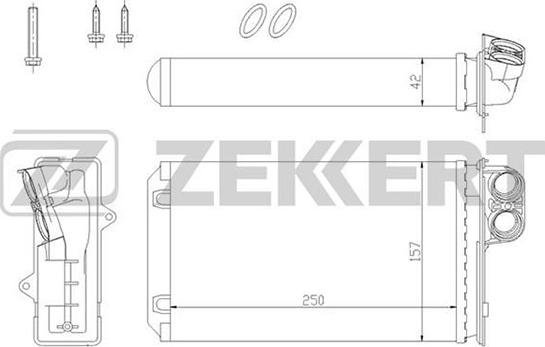 Zekkert MK-5067 - Heat Exchanger, interior heating autospares.lv