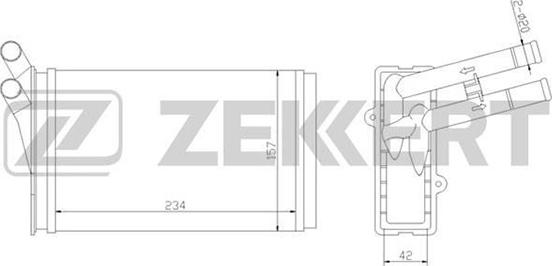Zekkert MK-5009 - Heat Exchanger, interior heating autospares.lv