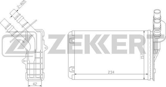 Zekkert MK-5019 - Heat Exchanger, interior heating autospares.lv