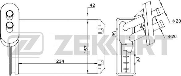 Zekkert MK-5014 - Heat Exchanger, interior heating autospares.lv