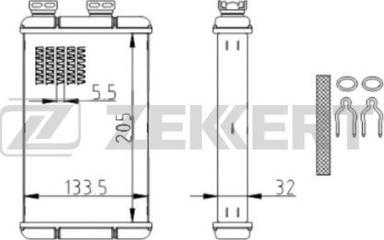 Zekkert MK-5132 - Heat Exchanger, interior heating autospares.lv