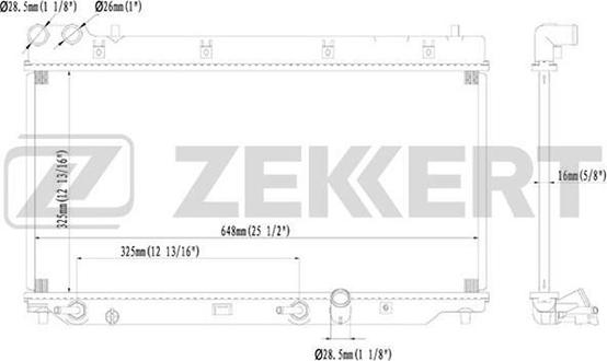 Zekkert MK-1440 - Radiator, engine cooling autospares.lv