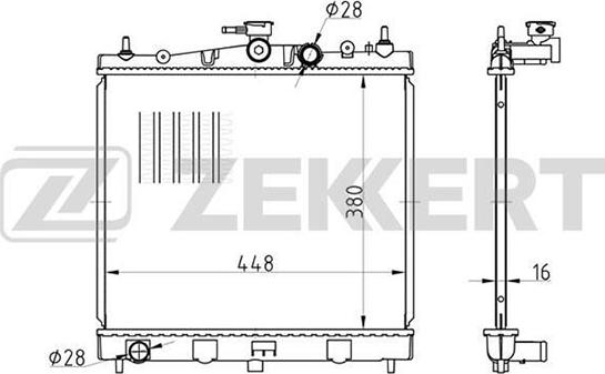 Zekkert MK-1450 - Radiator, engine cooling autospares.lv