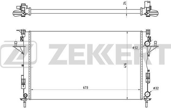 Zekkert MK-1429 - Radiator, engine cooling autospares.lv