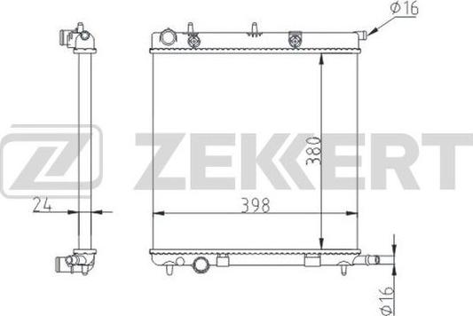 Zekkert MK-1550 - Radiator, engine cooling autospares.lv