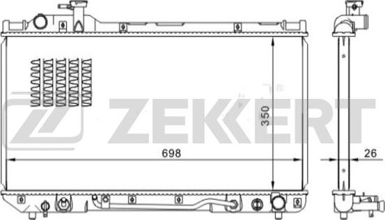 Zekkert MK-1558 - Radiator, engine cooling autospares.lv