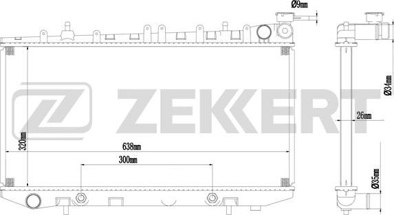 Zekkert MK-1567 - Radiator, engine cooling autospares.lv