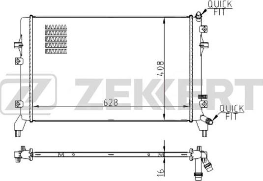 Zekkert MK-1514 - Radiator, engine cooling autospares.lv