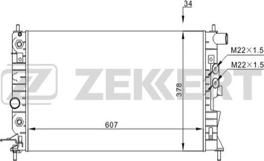 Zekkert MK-1516 - Radiator, engine cooling autospares.lv