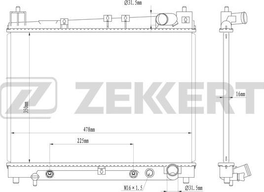 Zekkert MK-1582 - Radiator, engine cooling autospares.lv