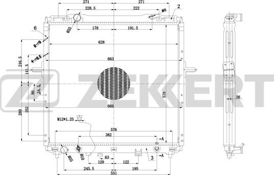 Zekkert MK-1536 - Radiator, engine cooling autospares.lv