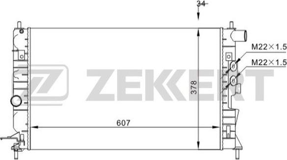 Zekkert MK-1527 - Radiator, engine cooling autospares.lv