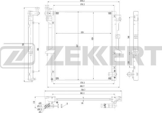 Zekkert MK-1577 - Radiator, engine cooling autospares.lv