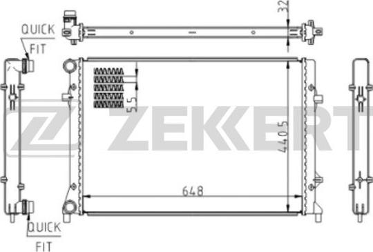 Zekkert MK-1610 - Radiator, engine cooling autospares.lv