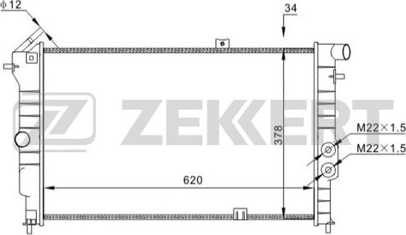 Zekkert MK-1620 - Radiator, engine cooling autospares.lv