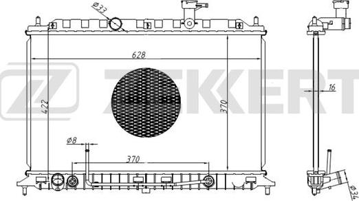 Zekkert MK-1623 - Radiator, engine cooling autospares.lv