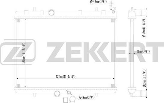 Zekkert MK-1091 - Radiator, engine cooling autospares.lv