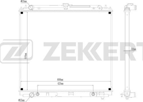 Zekkert MK-1098 - Radiator, engine cooling autospares.lv