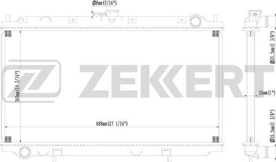 Zekkert MK-1097 - Radiator, engine cooling autospares.lv