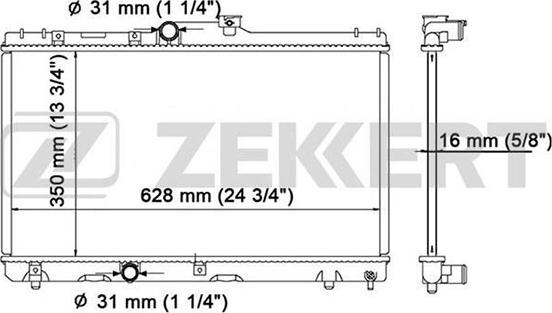 Zekkert MK-1044 - Radiator, engine cooling autospares.lv