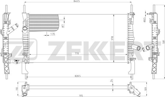 Zekkert MK-1040 - Radiator, engine cooling autospares.lv