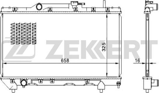 Zekkert MK-1043 - Radiator, engine cooling autospares.lv