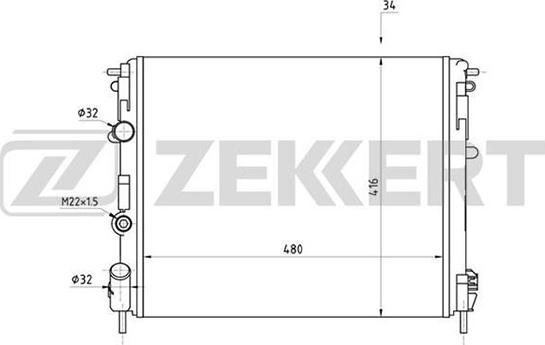 Zekkert MK-1042 - Radiator, engine cooling autospares.lv