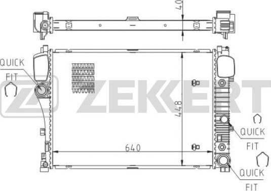 Zekkert MK-1054 - Radiator, engine cooling autospares.lv