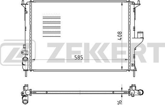 Zekkert MK-1051 - Radiator, engine cooling autospares.lv