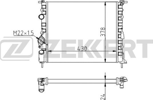 Zekkert MK-1058 - Radiator, engine cooling autospares.lv