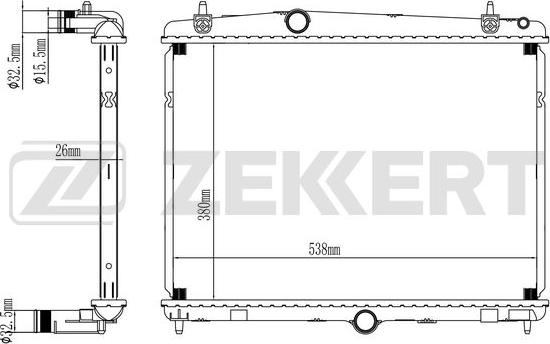 Zekkert MK-1060 - Radiator, engine cooling autospares.lv