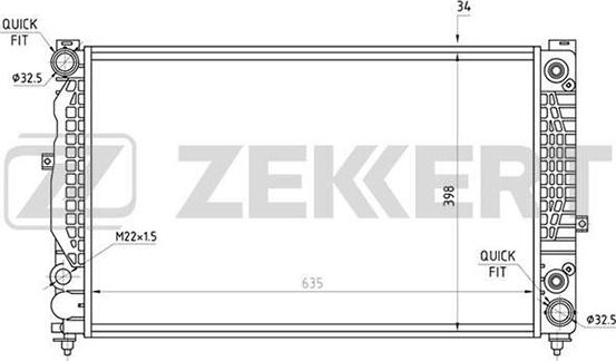 Zekkert MK-1067 - Radiator, engine cooling autospares.lv