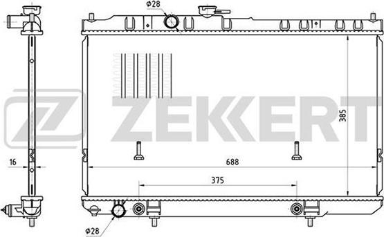 Zekkert MK-1005 - Radiator, engine cooling autospares.lv