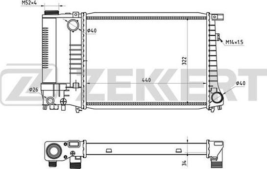 Zekkert MK-1001 - Radiator, engine cooling autospares.lv