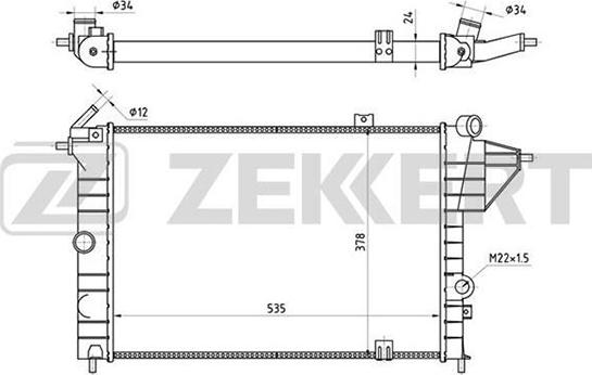 Zekkert MK-1015 - Radiator, engine cooling autospares.lv