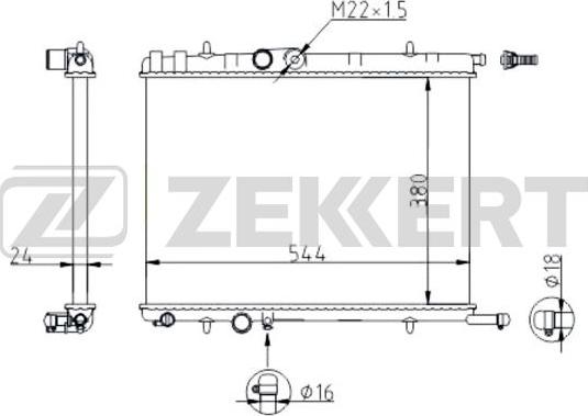 Zekkert MK-1086 - Radiator, engine cooling autospares.lv