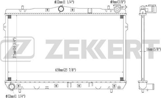 Zekkert MK-1080 - Radiator, engine cooling autospares.lv