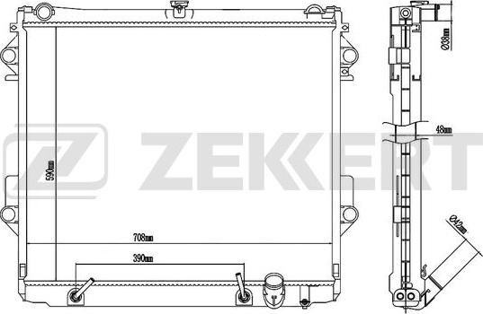 Zekkert MK-1088 - Radiator, engine cooling autospares.lv