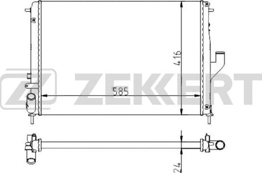 Zekkert MK-1083 - Radiator, engine cooling autospares.lv