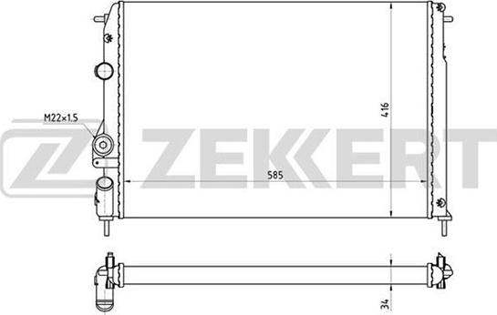 Zekkert MK-1082 - Radiator, engine cooling autospares.lv