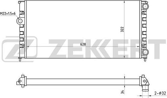 Zekkert MK-1036 - Radiator, engine cooling autospares.lv