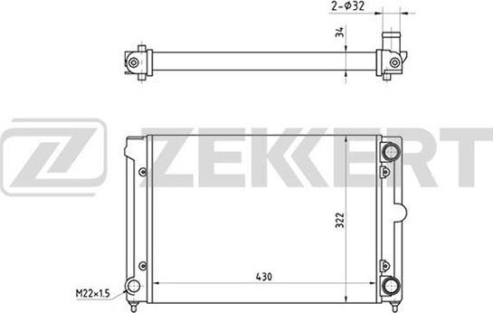 Zekkert MK-1032 - Radiator, engine cooling autospares.lv