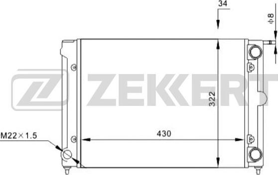 Zekkert MK-1029 - Radiator, engine cooling autospares.lv