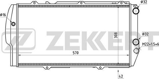 Zekkert MK-1021 - Radiator, engine cooling autospares.lv