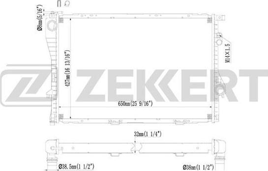 Zekkert MK-1071 - Radiator, engine cooling autospares.lv