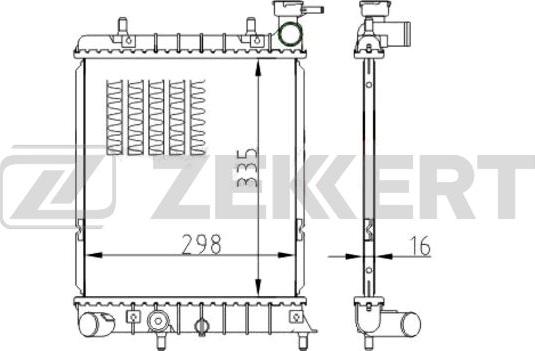 Zekkert MK-1142 - Radiator, engine cooling autospares.lv