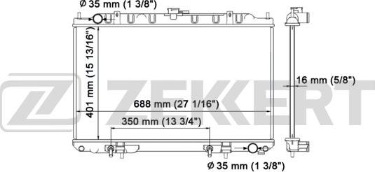 Zekkert MK-1147 - Radiator, engine cooling autospares.lv