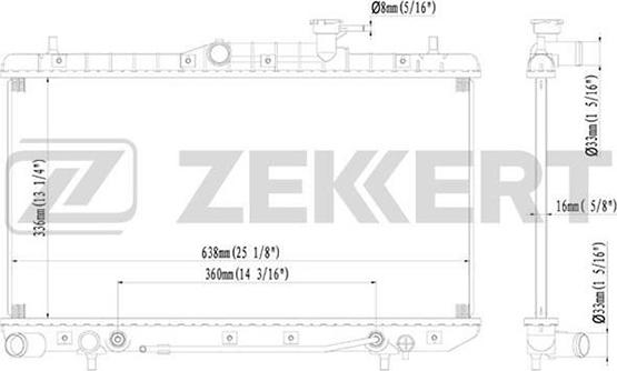 Zekkert MK-1156 - Radiator, engine cooling autospares.lv